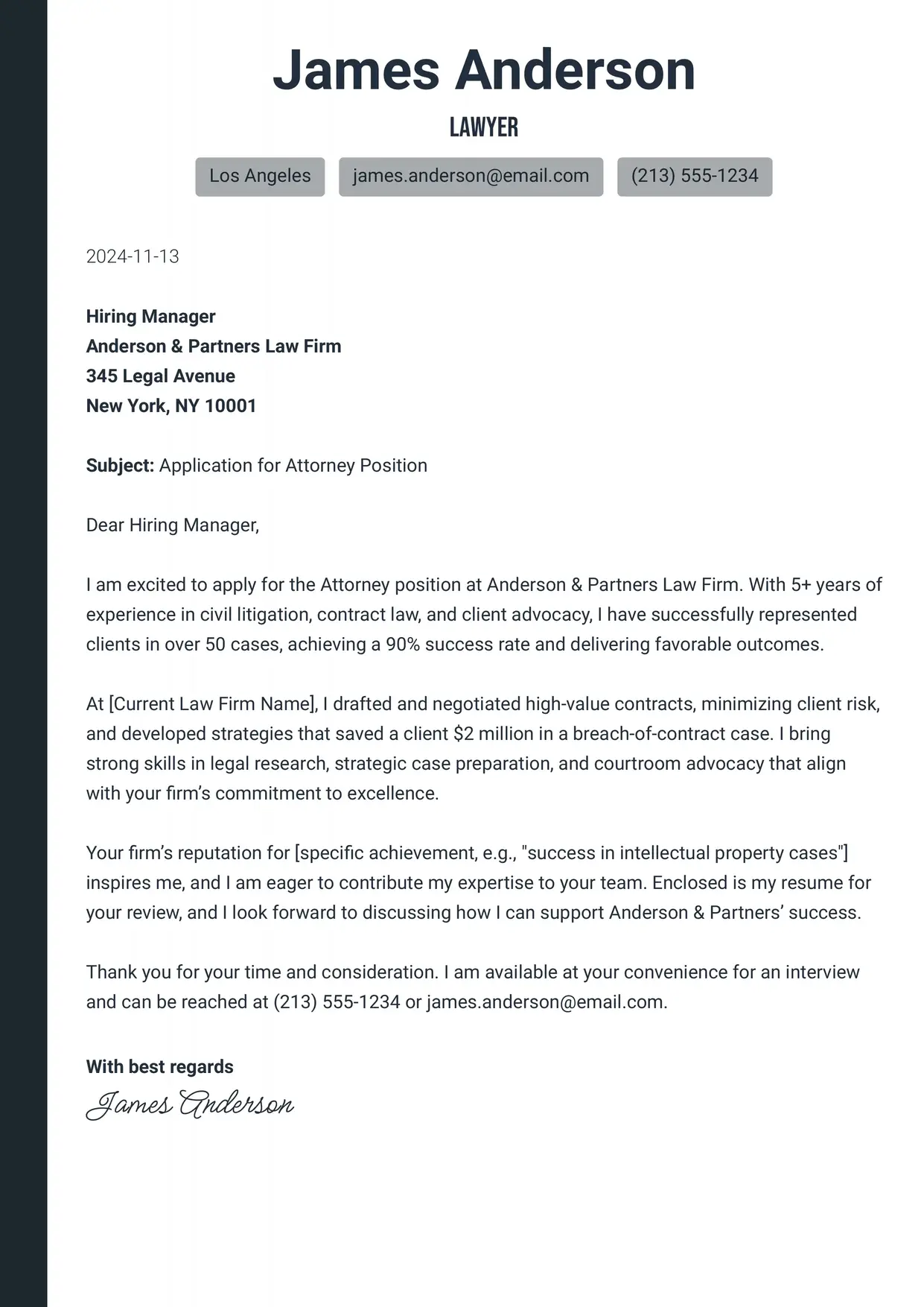 Functional cover letter template